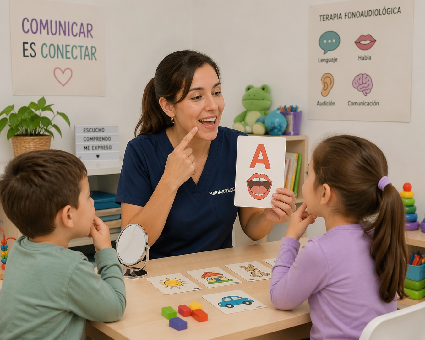 Profesional de NeuroCuidado Infantil en sesión con niños